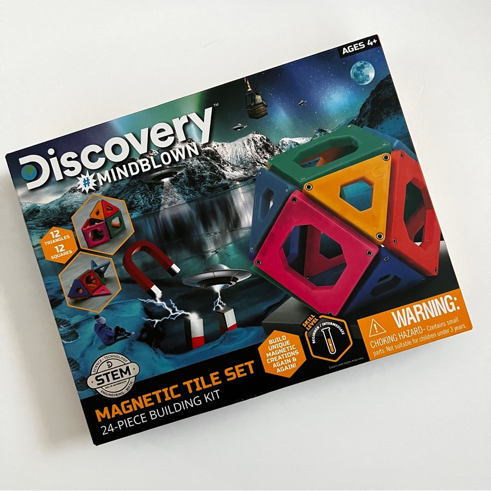 Discovery Mindblown Magnetic Tile Set 24-Piece Building STEM Set NIB